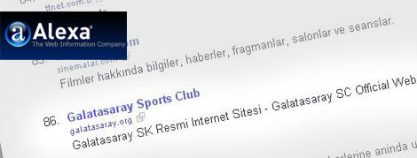 Alexa'ya Göre TR İlk 100'deki Tek Kulüp Sitesiyiz!