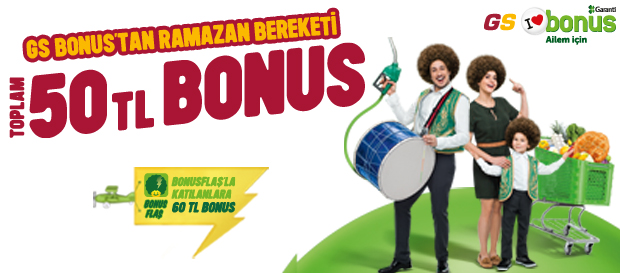 GARANTİ GS BONUS'TAN TOPLAM 50 TL BONUS!