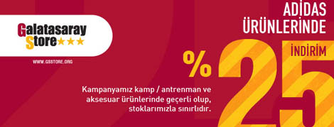 Galatasaray Store'da Adidas Ürünlerinde %25 İndirim